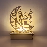 Visland Wooden Eid Mubarak Ornament muslimanske zabave za ukrašavanje zabave Ramadan Festival Eid i