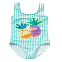 GENUISKIDS Girls Girls Ljetni kupaći kostimi Striped ananas Flamingo Štampano bez rukava za djecu 2