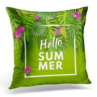 Tropsko lišće Cvijeće i biljke Zeleni sažetak s lišćem i bougainvillea Sammer Summerput jastuk jastuk na poklopcu