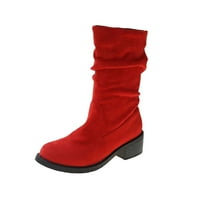Jsaierl Ženske Slouchy Mid Calf čizme Zip Up Flat Boots Pull na jesen vremenske cipele Zimske čizme