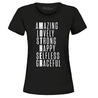 Trgovina4 god Ženska majka nevjerojatna sretna grafička majica nesebične mame xx-velika crna