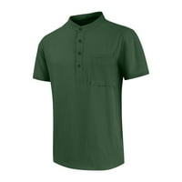 Muške ležerne pola majice Trendy s kratkim rukavima Henley majice Jednobojna boja Osnovna majica Loose