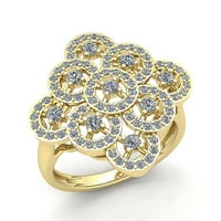 0,75ctw okružene sjajne gume Vintage InterLinkrenjeni angažman prsten od prstenastog 14k ruža, bijelo