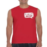 Arti - Muška grafička majica bez rukava, do muškaraca veličine 3xl - volim te mama