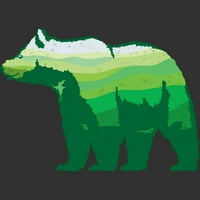 Green Bear Muški ugljen sivi grafički rezervoar Top - Dizajn ljudi L