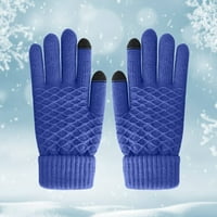 PHONESOAP New Rukavice Ženske zimske pletene rukavice Tople baršunaste rukavice Blue