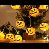 RUZIYOOG HALLOWEEN PUMPKIN LILVE LED žičare Svjetla Halloween Dekoracija rekvizita 9. FT svjetla žuta