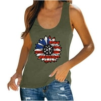 Anuirheih Američka zastava Cisterne za žene za žene 4. srpnja Odjeća bez rukava patriotske košulje Žene