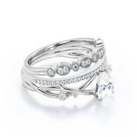 BOHO & HIPPIE 2. Karatni kruški rez dijamantski moissanite jedinstveni zaručni prsten, vjenčani prsten,