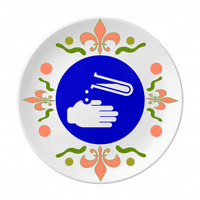 Korozion plavi kvadratni upozorenje Označi cvijeće keramike ploče tange za večeru
