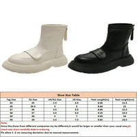 Zodanni Žene Komforne čizme Dress Platform Anti klizač Modni okrugli nožni kratki boot crni 4.5
