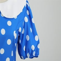 Ljetne haljine za žene plus veličine maxi točke Ispis kratkih rukava 1950-ih Domaćica Večernja party