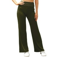 Ženske pajama Palazzo hlače Udobni visoki struk široki lounge Yoga hlače Ležerne prilike labave kućne odjeće solidne pantalone
