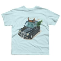 Božićni kabini Boine Light Blue Graphic Tee - Dizajn od strane ljudi XL