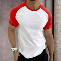 Muški majice Summer Casual Sports Boja blok kratke hlače rukavi okrugli vrat Modne T majice Slim Fit