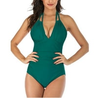 kupaći kostimi za žene plus veličina ruched V-izrez žene Monokini vrat High mrežice kupaći kostimi kupaćih