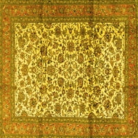 Ahgly Company Zatvoreni kvadrat Perzijske žute tradicionalne prostirke područja, 6 'kvadrat