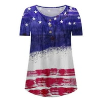JSAierl Ženska dana za neovisnost ljeta Slatka majica kratkih rukava Patriotske američke zastave Grafičke