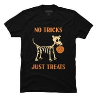 Nema trikova samo tretira slatka kostura za kostur Halloween pasa Muške crne grafike - dizajn od strane ljudi L