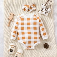 Kpoplk Baby Boys Girls One Romper Print Romper dugih rukava Jedna bodić jesen zimsku odjeću A, 0- m