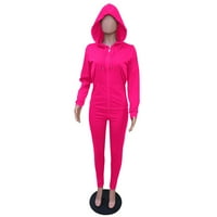 Dadaria gamaše za žene Tummy Control Modni ženski jesen Lady Split Sportski odijelo Postavljeno Casual Solid Color Suit Pink XL, žene