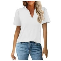 Leylayray ženske bluze Žene Casual Lores majice Kratki rukav modni srčani tisak The majice The White l