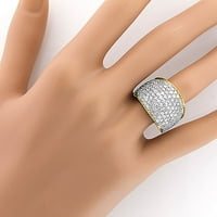 Žene 14K Gold Pave Natural Diamond Modni prsten Jedinstveni vjenčani bend