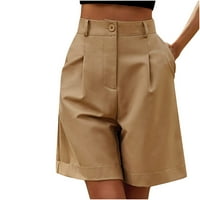 Široke kratke hlače za žene visoke struk Comfy Fit Labavi kratke hlače Ljetne casual solidne boje Trendi
