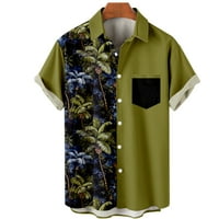 Havajske majice za muškarce i dječake Coconut Print Casual Shortsleeve Novelty Button-down Havajske
