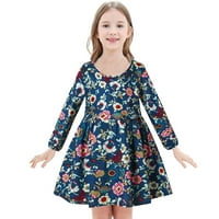 Dječji djeci Dječji djevojčice Outfit setovi dugih rukava cvjetna haljina princeza set za 1-8y