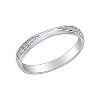 0. Carat okrugli oblik bijeli prirodni dijamantski godišnjica vjenčani prsten za vjenčanje u 14K čvrstim bijelim zlatnim prstenom veličine-5