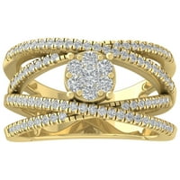 Araiya 10k Yellow Gold Diamond Criss Cross Ring, Veličina 7