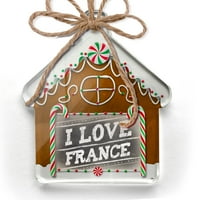 Ornament je ispisao jednu stranu ploču s i ljubavlju Francuska Christmas Neonblond
