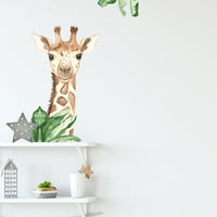 Heiheiup Giraffe Green Leaf Light igraonica dnevni boravak Torch Kućni zidni ukras zidne naljepnice Dječje spavaće sobe Pozadina