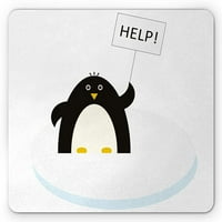 Carto jastučić za miša, Arktički životinje Tema Penguin Potrebe Pomoć Illustrati, Pravokutnik N-kliznu
