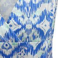 Ljeto Ljeto TOP TOP SHOW bez rukava Vruća s majicama za žene Seksi Tee Comfy Geometric Pulover plavi