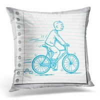 Plavi dječak muškarac Vožnja biciklom karikatura jastučni jastučni jastučni poklopac jastuk futrola