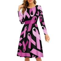 Veličina 4XL Ženska haljina udobna ružičasta vrpca za swirl haljine za ljuljanje lagane novitetne ženske