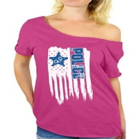 Neugodni stilovi Američka zastava Policija izvan ramena košulja Sates USA Police Women T Majica Love