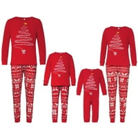 Božićni pidžamski set za porodični okrugli vrat Poliester Xmas Holiday Family Sleep odjeća za žene muškarci