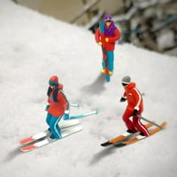 Resin Mini skijaški lik Izgled diorami Scenarij sićušni ljudi Scenery Željeznički put Ornament DIY projekti