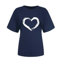 Žene Crewneck-u obliku slova u obliku srca Ljetne casual slobodne kratke rukave Nova jednostavna majica