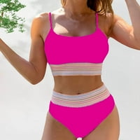 Seksi plus size za žensko odijelo za žensko odmaralište Bikinis visoki struk šareni bikini bez leđima