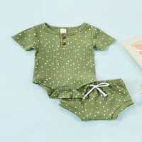 Jaweiw Newborn Baby ljetna odjeća set kratkih rukava točka printom Jumper i elastične strugove