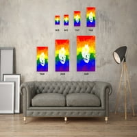 Newwward Styles Canvas Rainbow Platnen LGBTQ Powe Flag Početna Dekor Ideas Gay Love Ilustracija LGBTQ