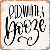Metalni znak - crvena bijela i piće - Vintage Rusty Look