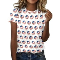Luiyenes ženske grafičke majice Crew vrat o ljetni modni labavi bluzu