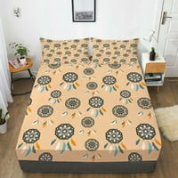 Hvatač snova otisnuta posteljina posteljina narandžasta pozadina modernog kreveta Poklopac za krevet