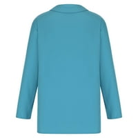 Dugme Down majica za ženske ležerne dugih rukava s dugim rukavima FIT COLLSIL FINS COLL BLOUSE BLUE