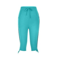 Capris za ženske ležerne ljetne visoke struk Solid Boja podudaranje Slim ugradbene joge teretane hlače